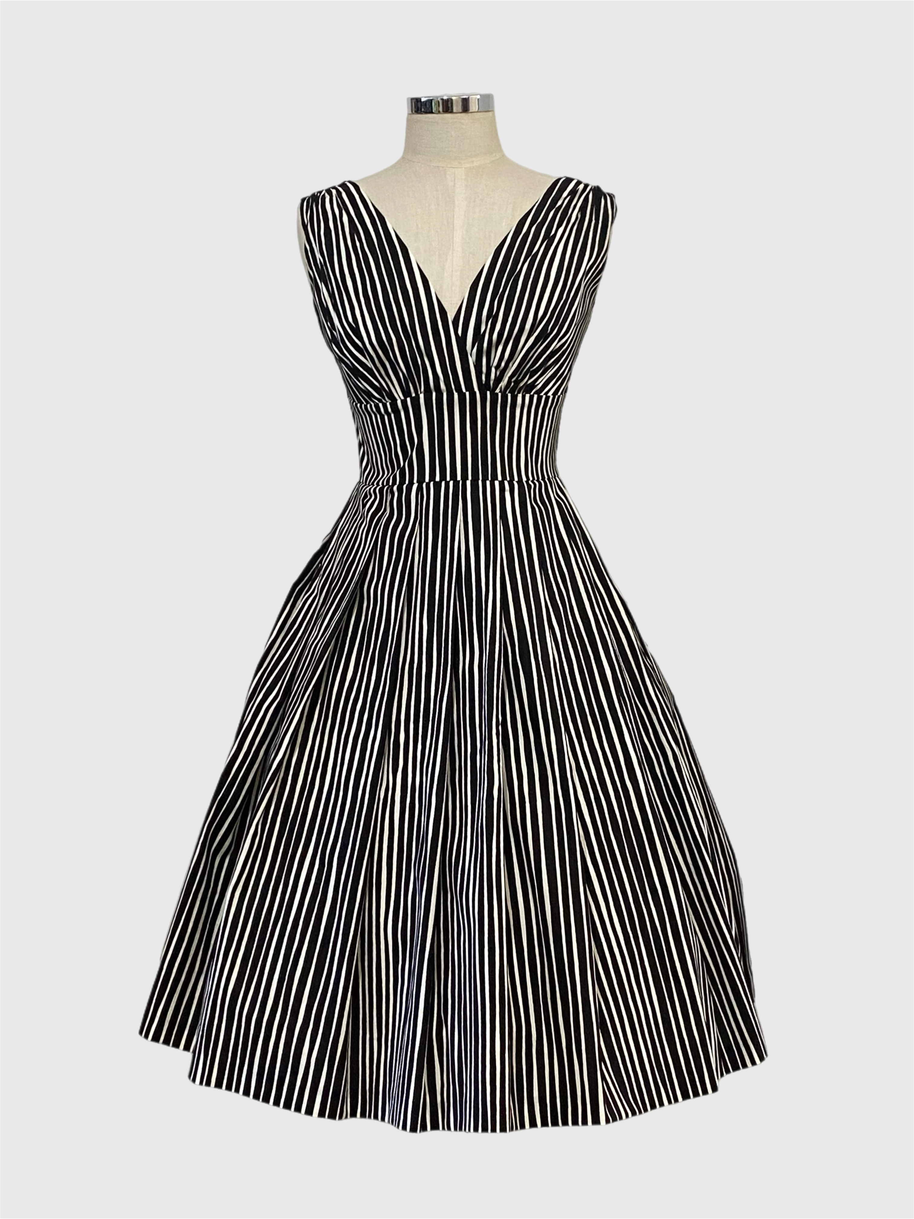 Vivian Black/White stripe Vintage Style Dress Vintage Dress
