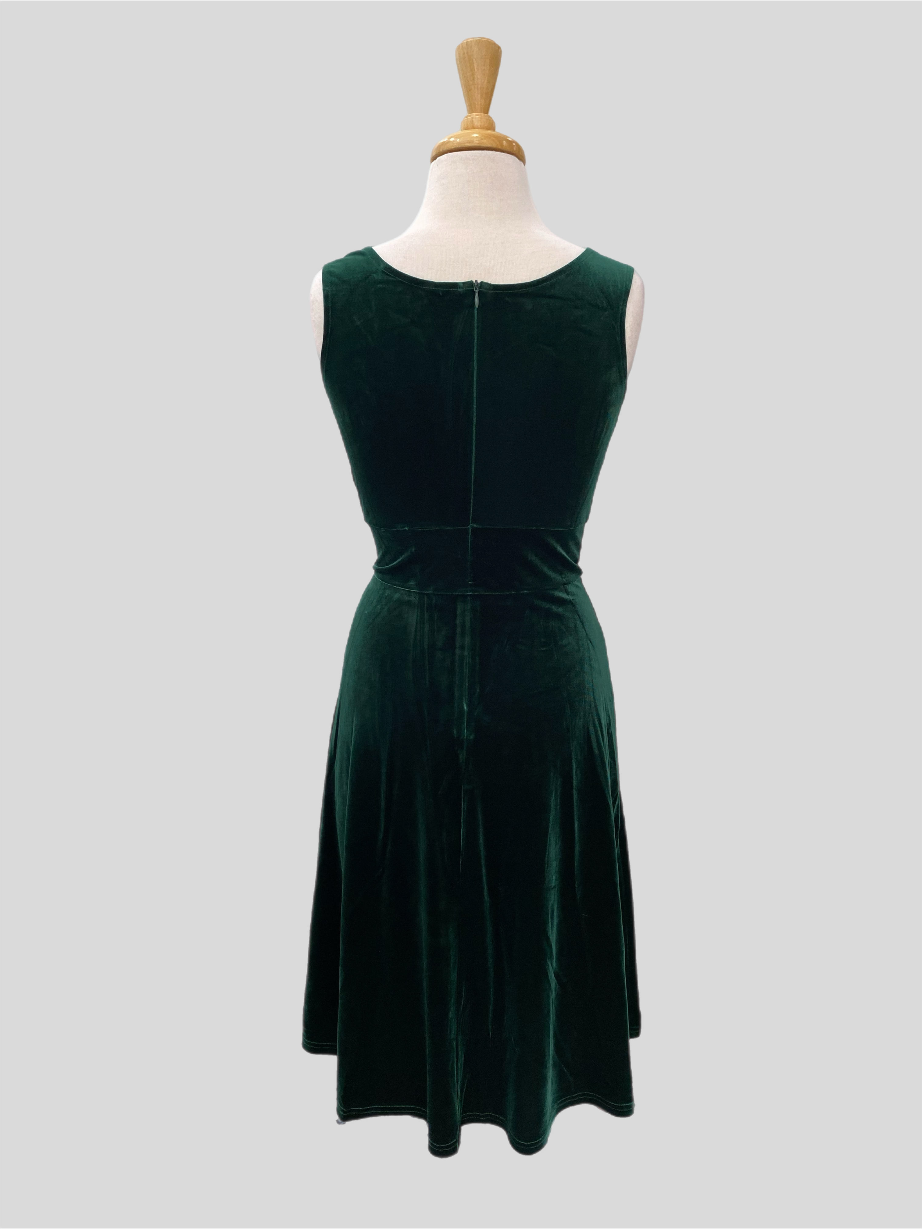 Charlotte Velvet Vintage style Dress Green