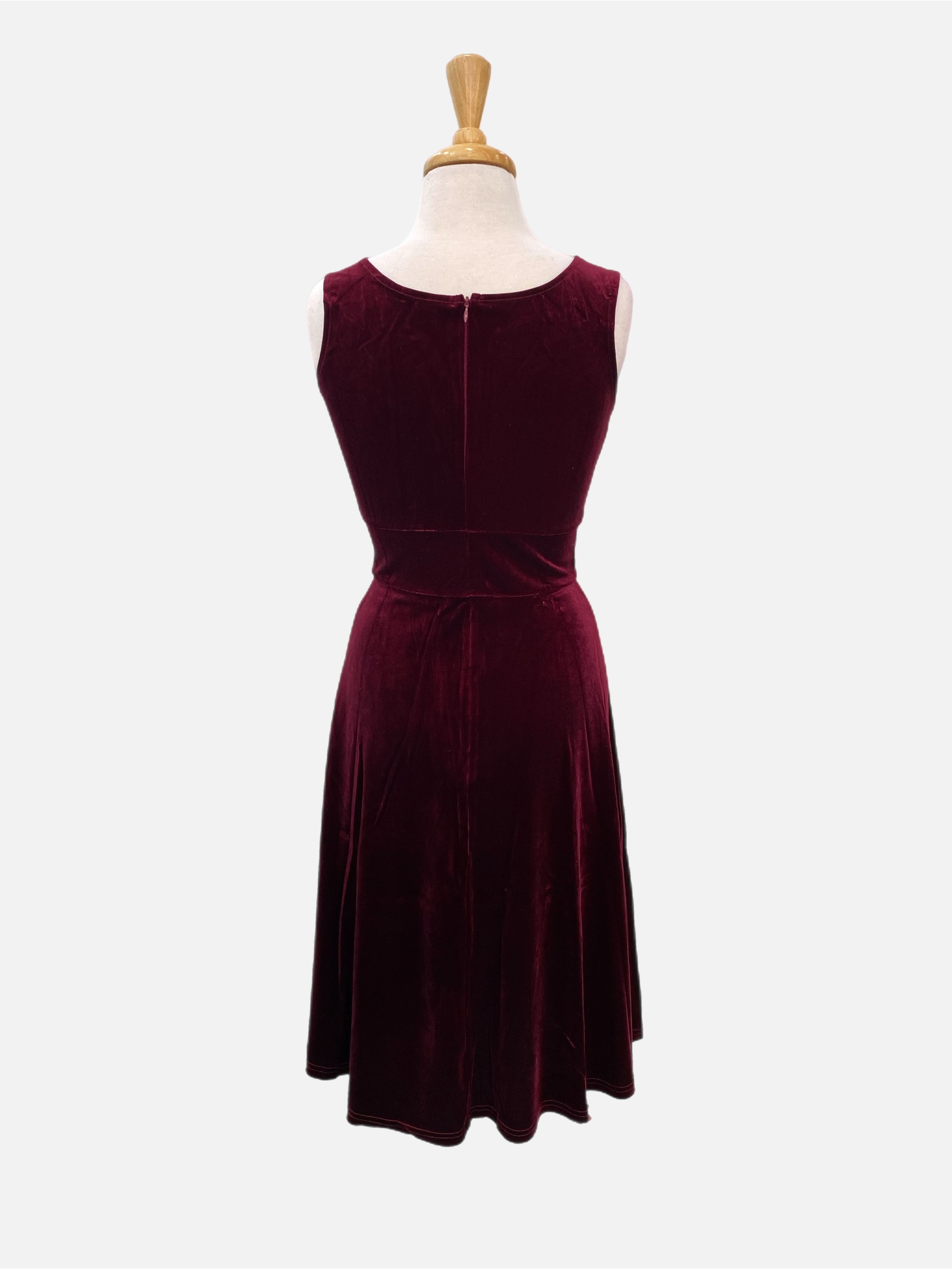 Charlotte Velvet Vintage style Dress Burgundy
