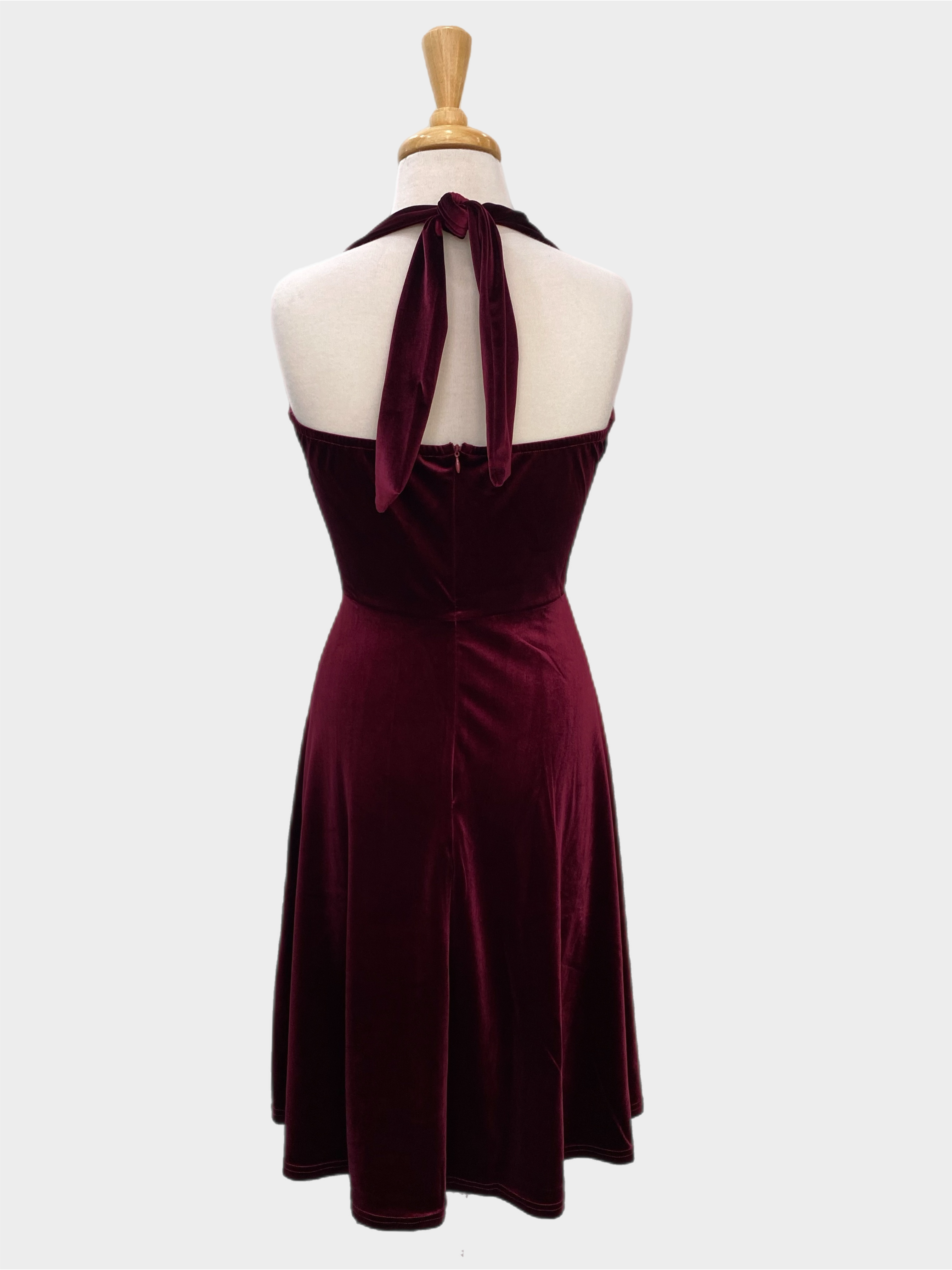 Sherri Velvet Vintage style Dress Burgundy