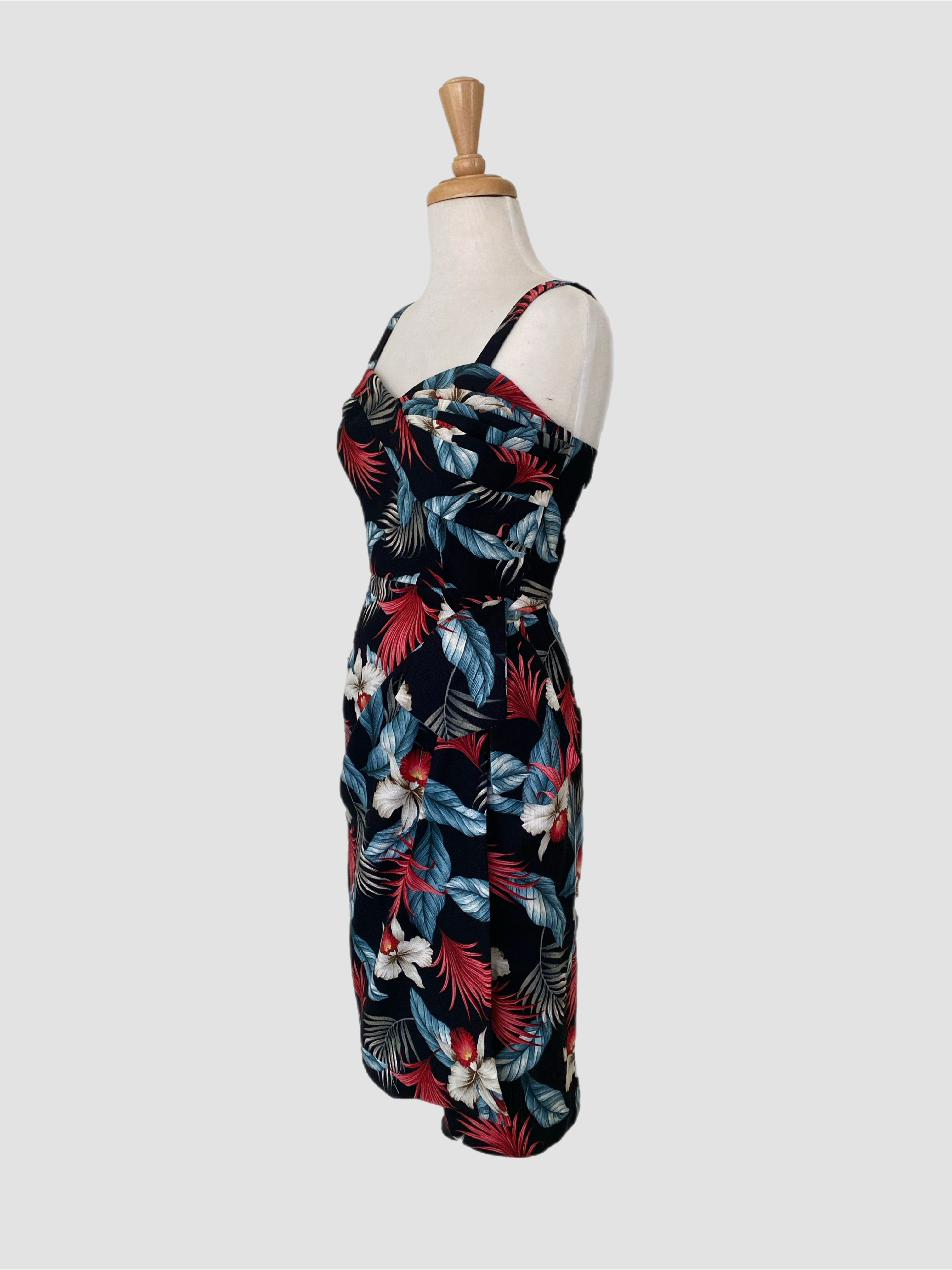 Lou-Anne  Black Hawaiian Sarong Vintage style Dress