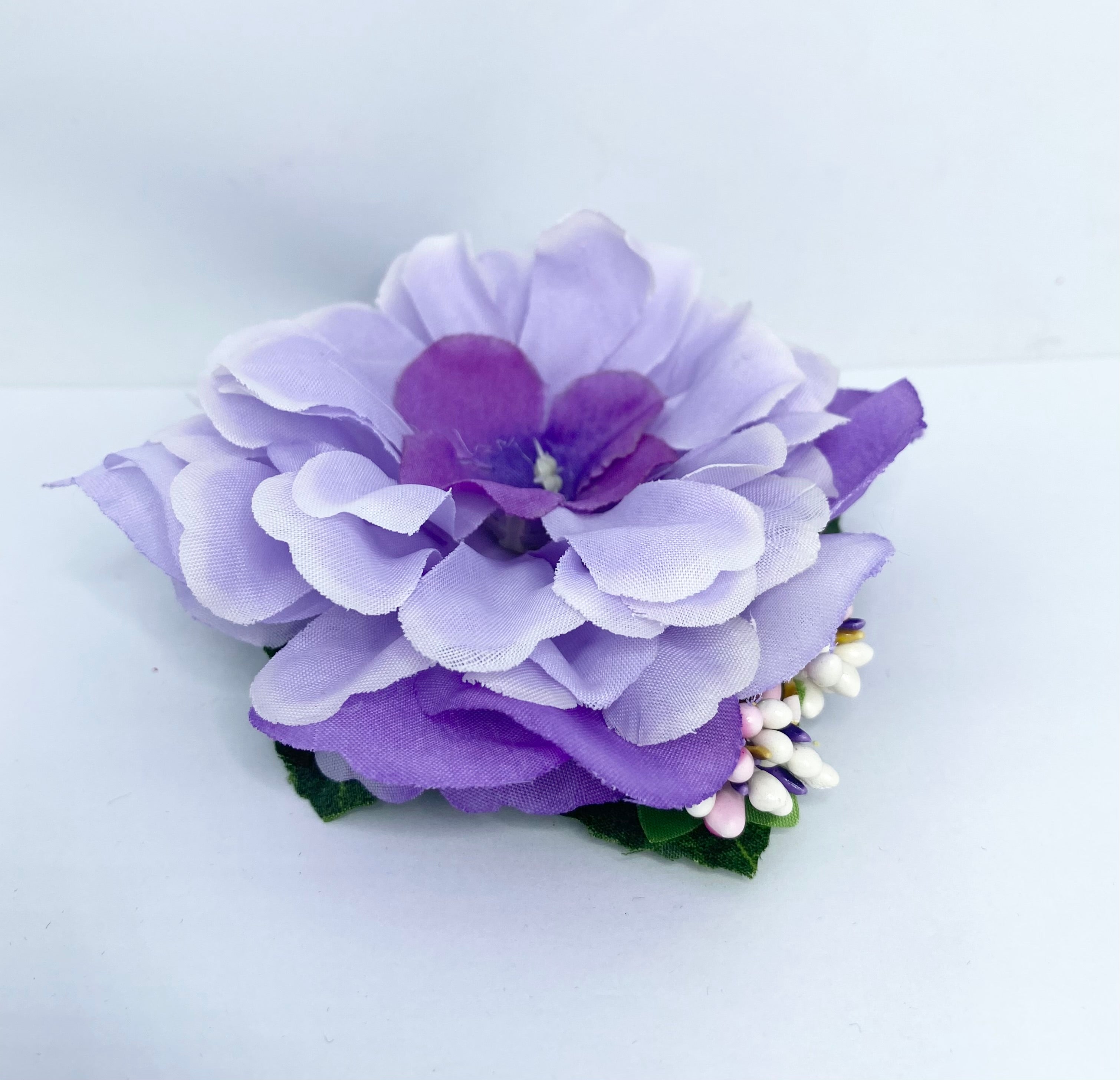 Lavender days 2 vintage style hair Flower Purple and white flower hair clip . 1940s/1950s pin up