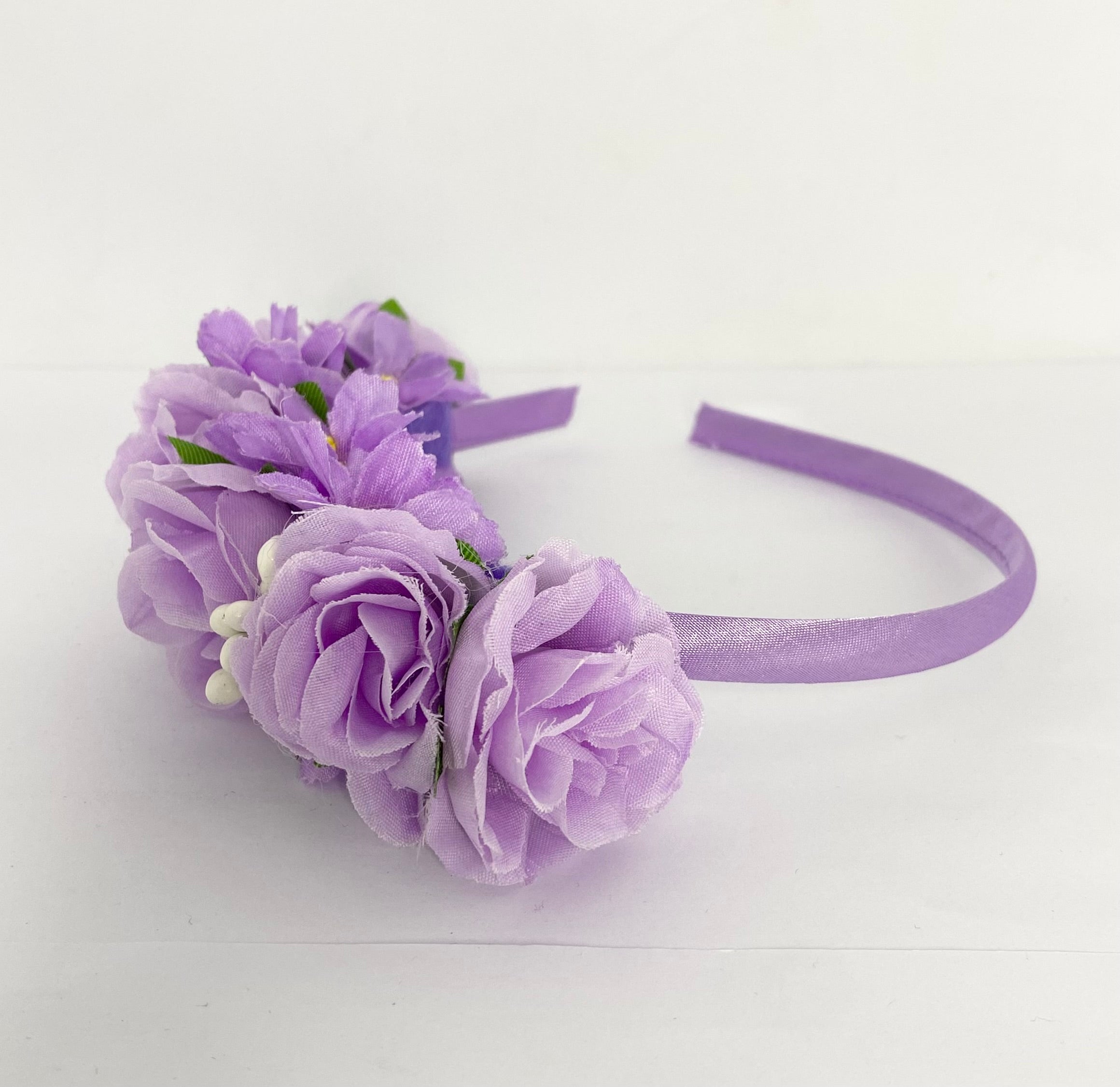 Mauve small rose Purple floral headband Vintage style hair accessories.