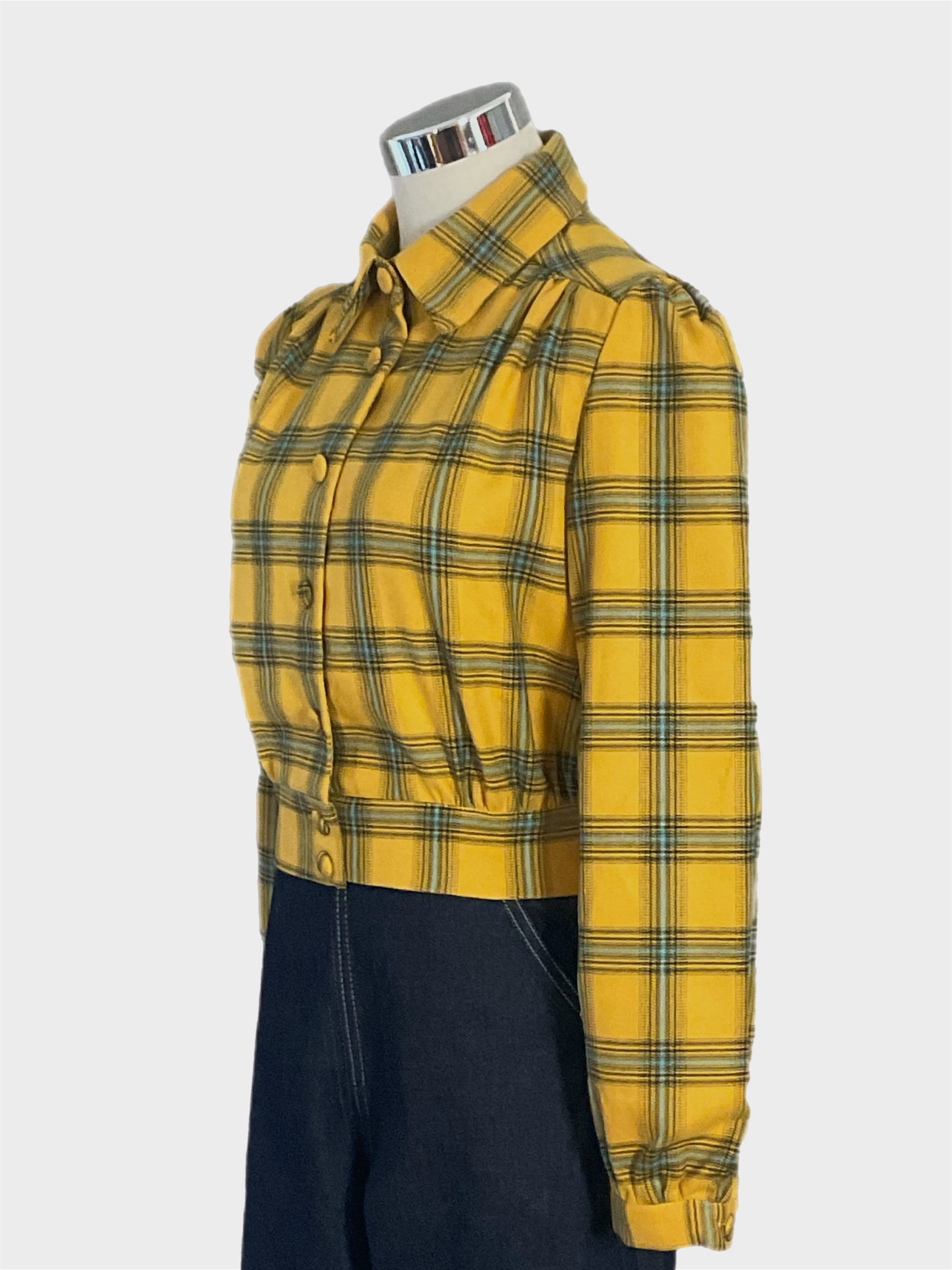 Rosie Mustard /Yellow plaid  cropped vintage rockabilly style.
