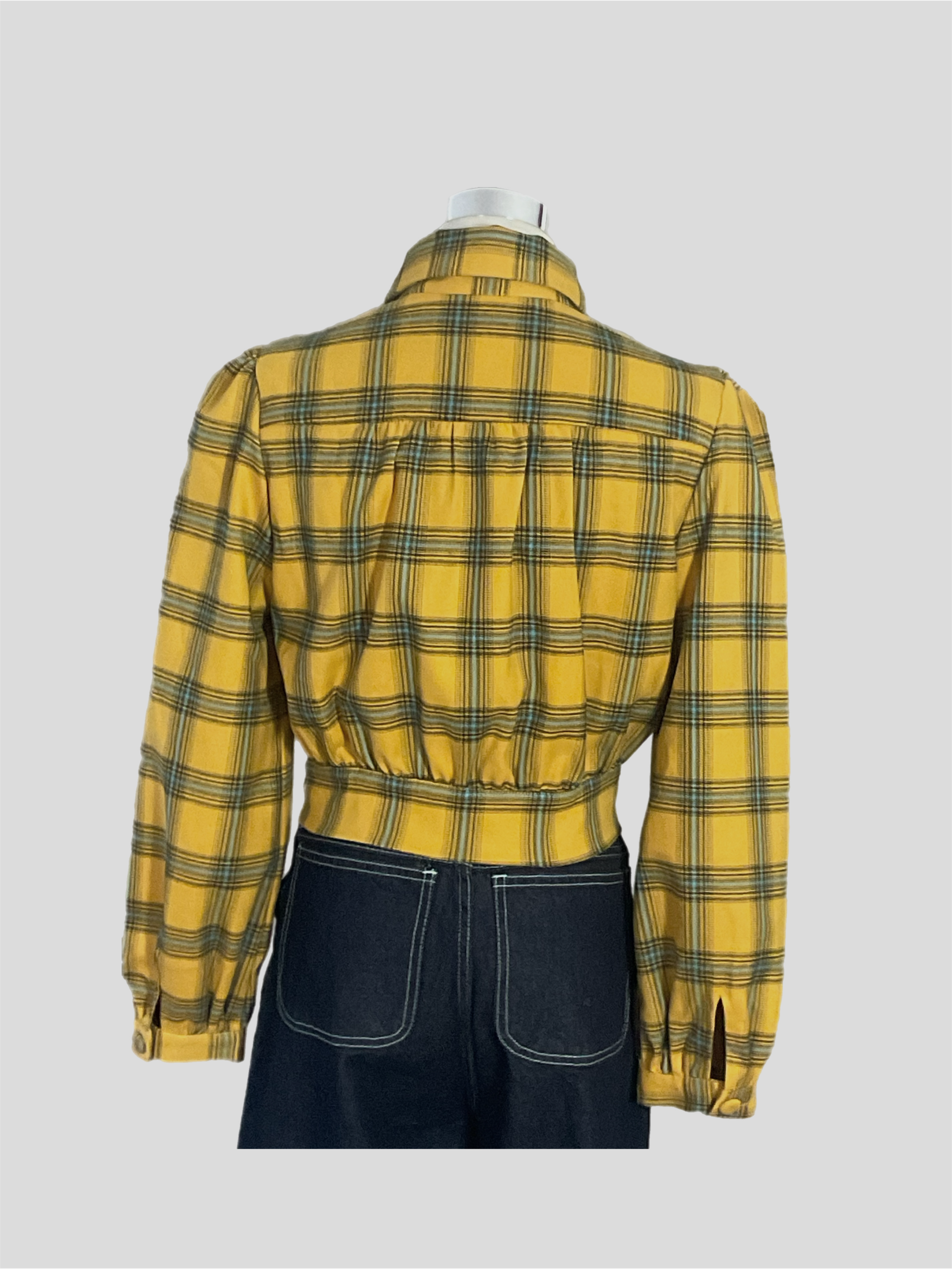 Rosie Mustard /Yellow plaid  cropped vintage rockabilly style.