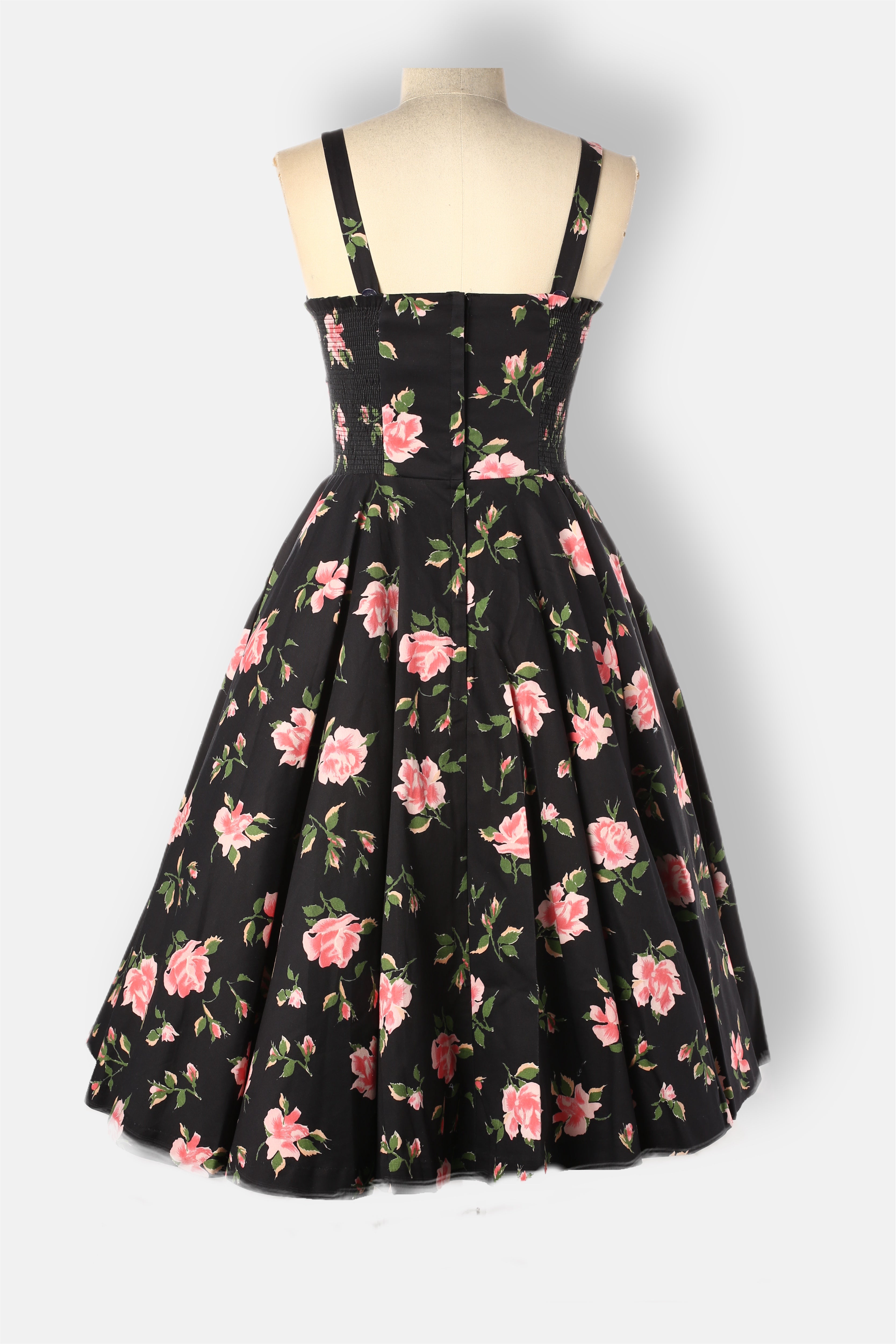 sandi beauty queen pink floral 1950s vintage style dress.