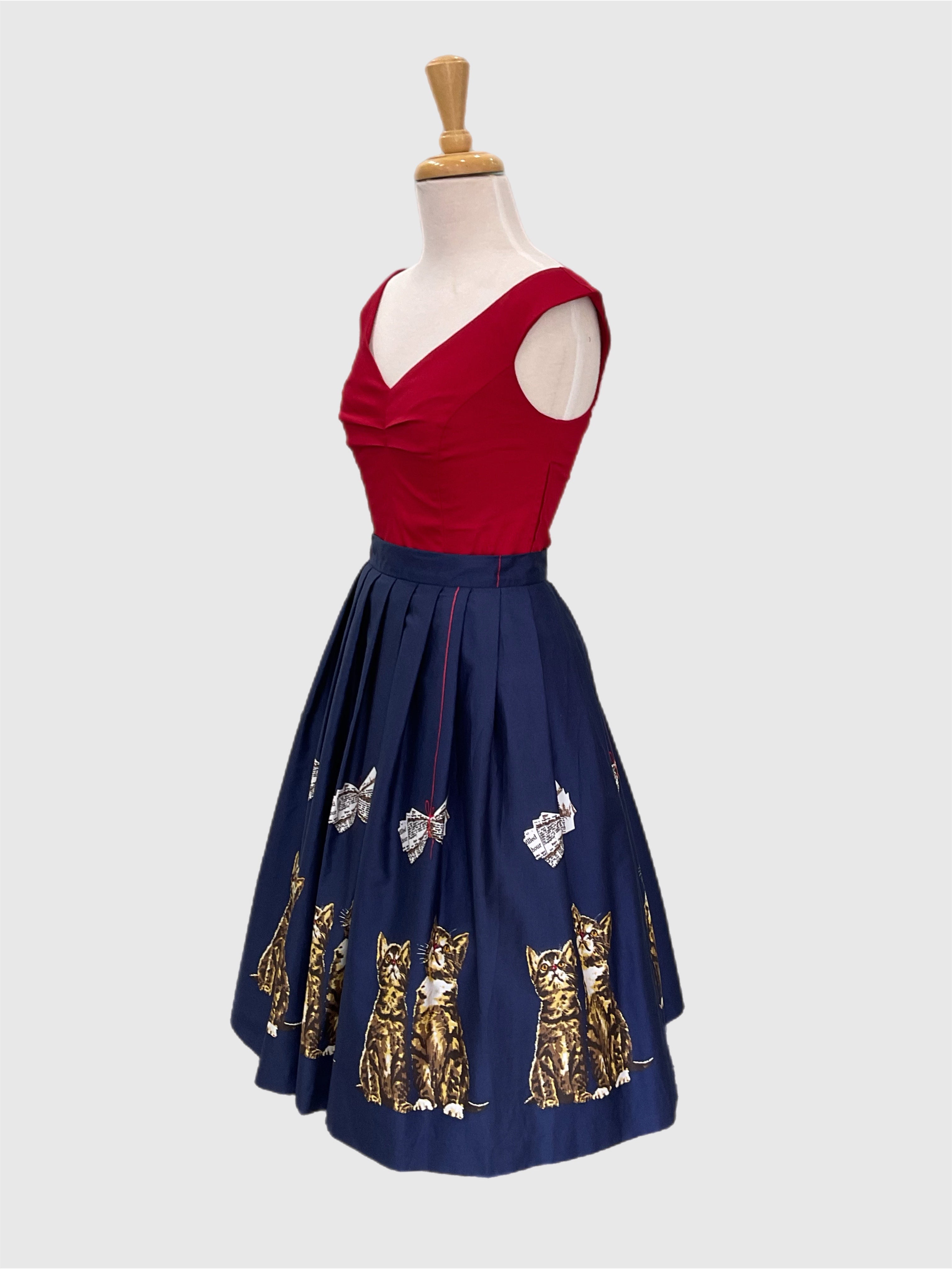 strapless open back dress The Lorena Pencil Dress in Imperial Red – Vintage Diva main image 1
