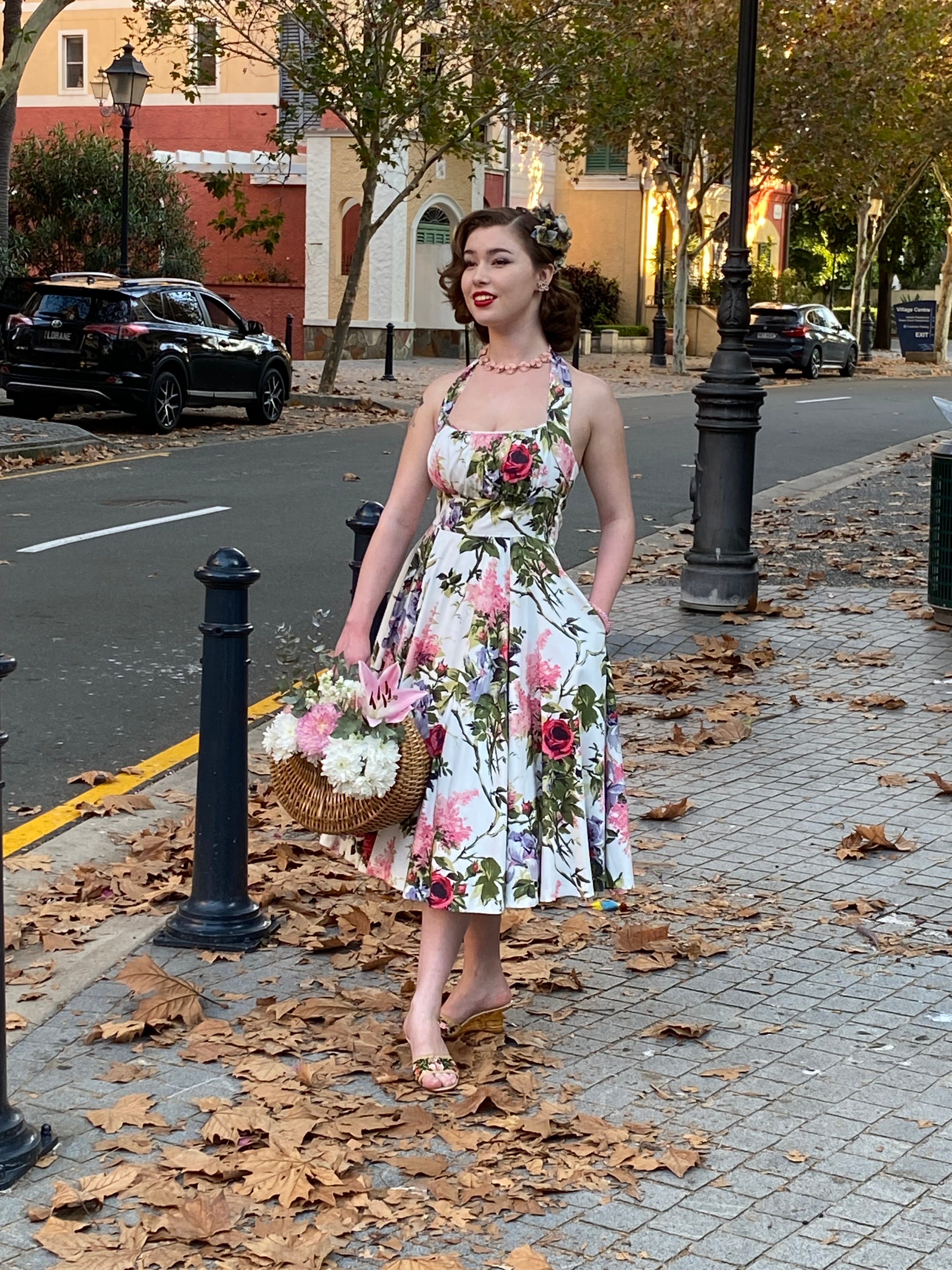 green emerald velvet dress Zapaka Women Blue 1950s Dress with Short Sleeves Floral Printed Vintage Dress Witj Belt, Blue / L
