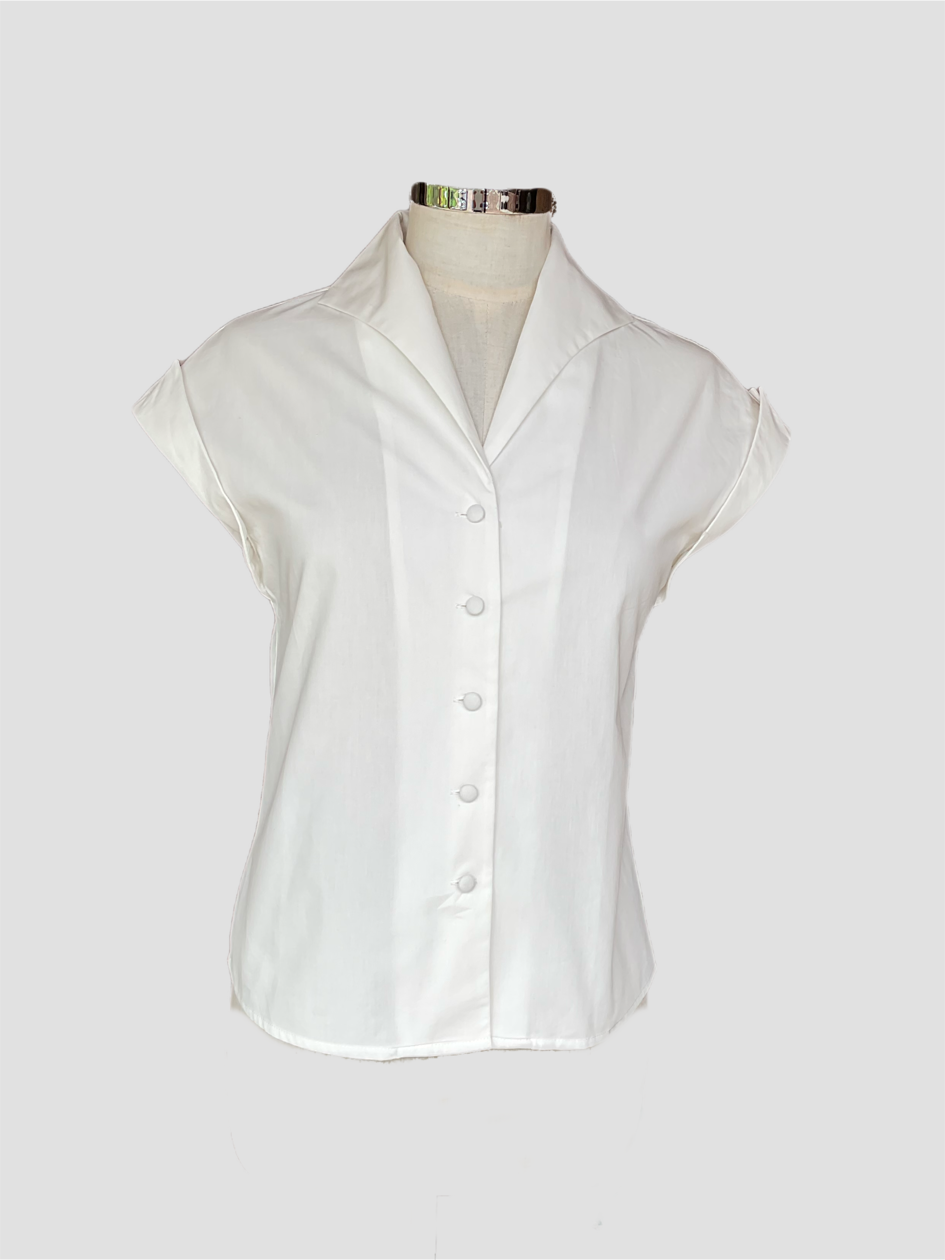 Tammy Natural white vintage style Cotton Blouse