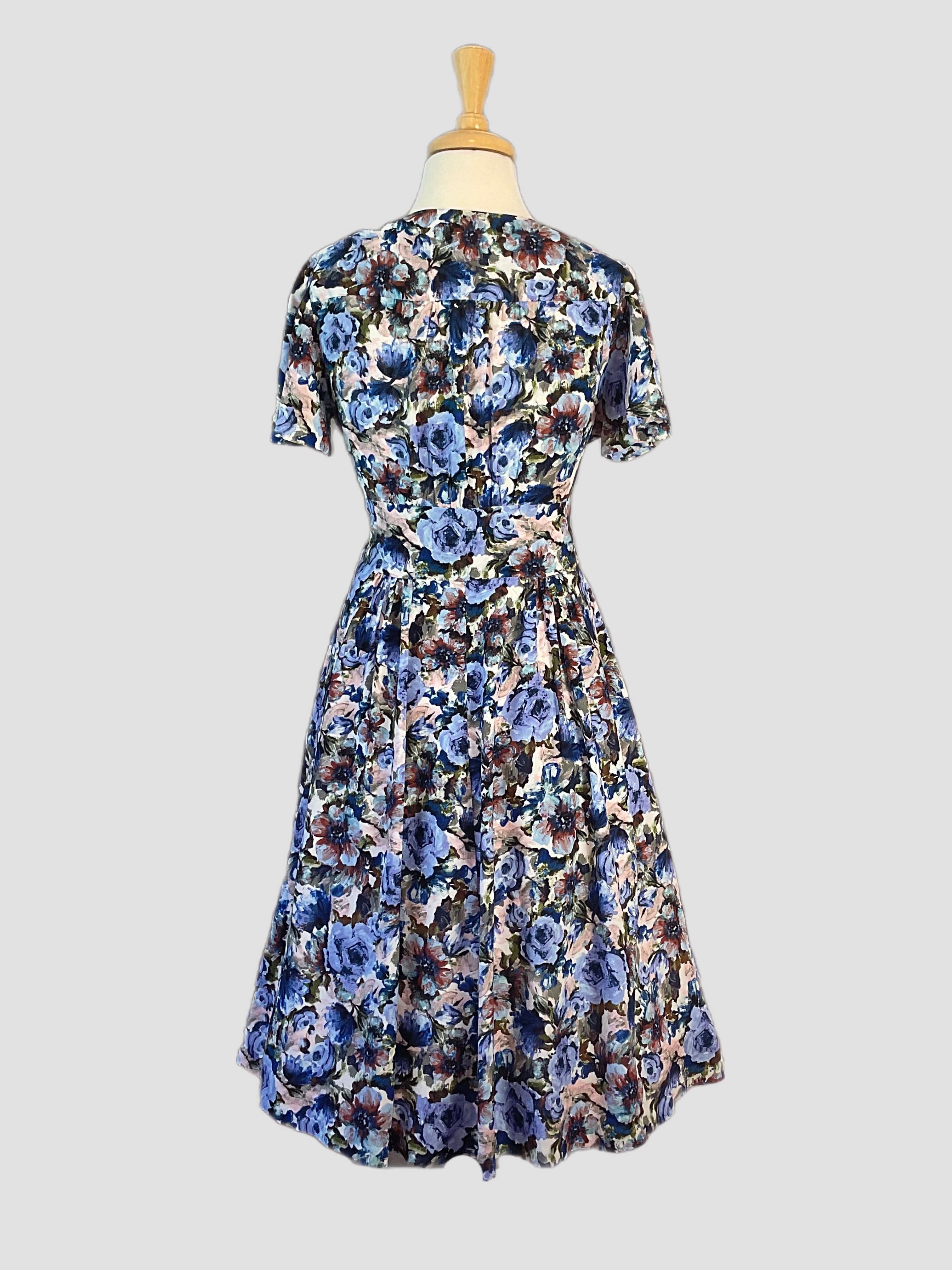 Lucy Misty Blue Vintage Dress Lucy Misty Blue Vintage Dress
