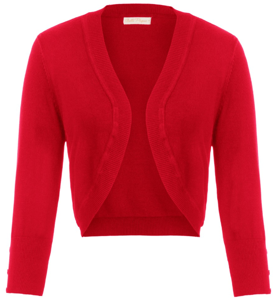 Bolero Cardigan Red Vintage Dress