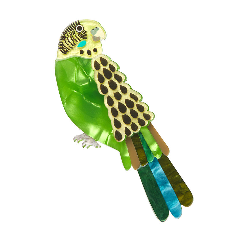 Flossie The Budgie Brooch