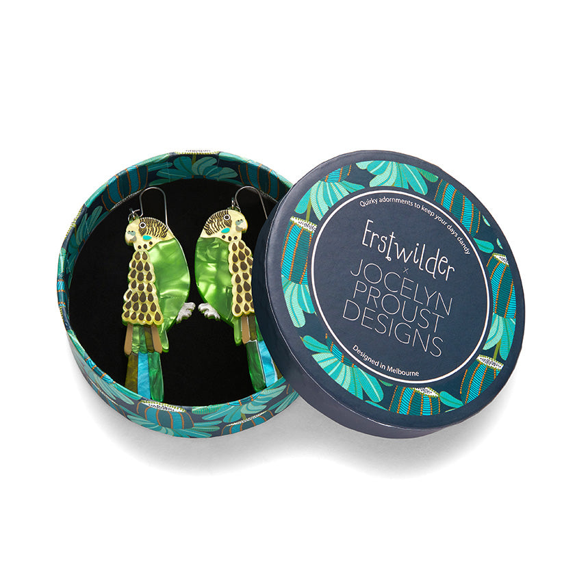 Flossie The Budgie Earrings