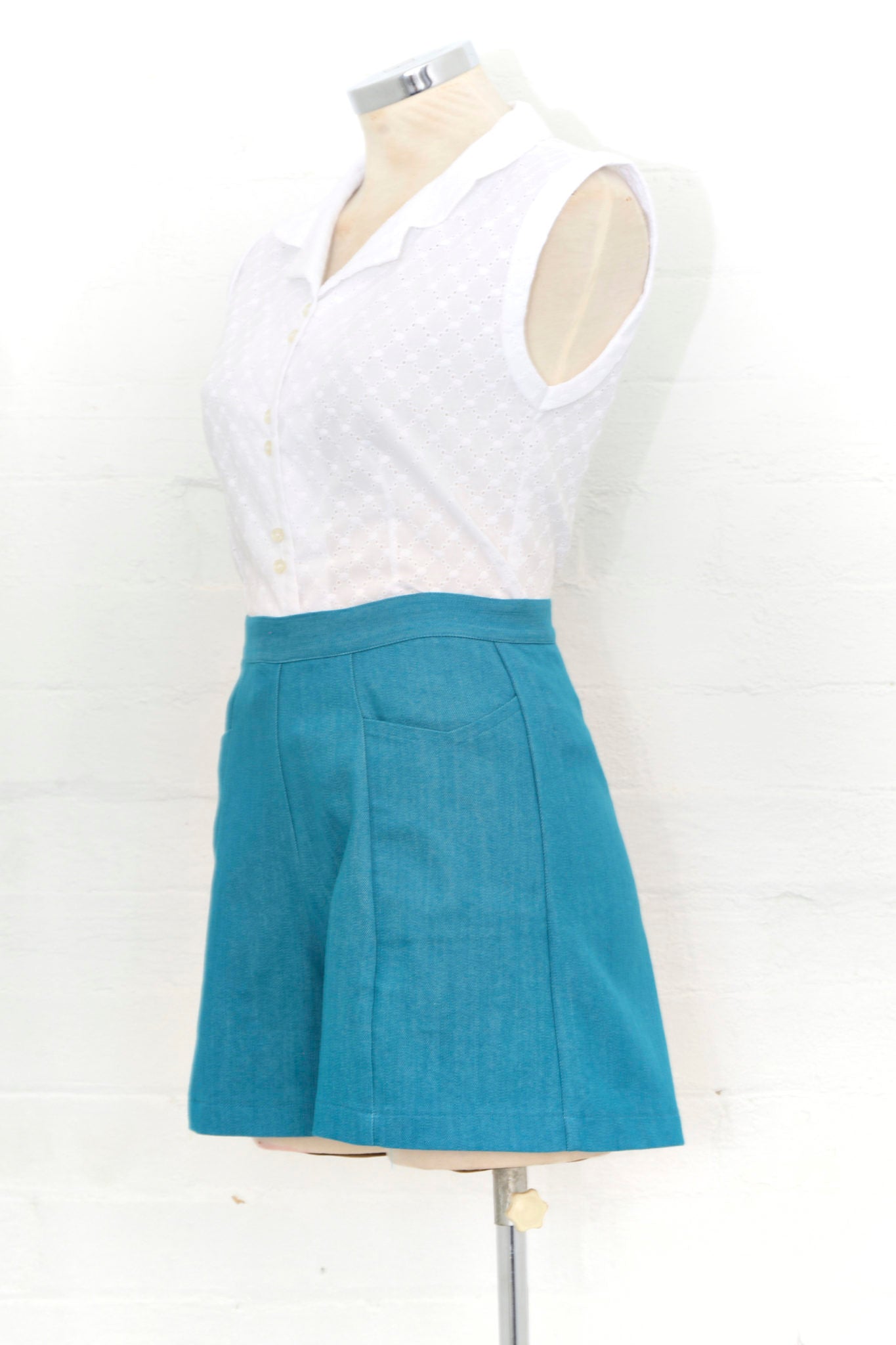 Pocket Shorts  Turquoise Denim
