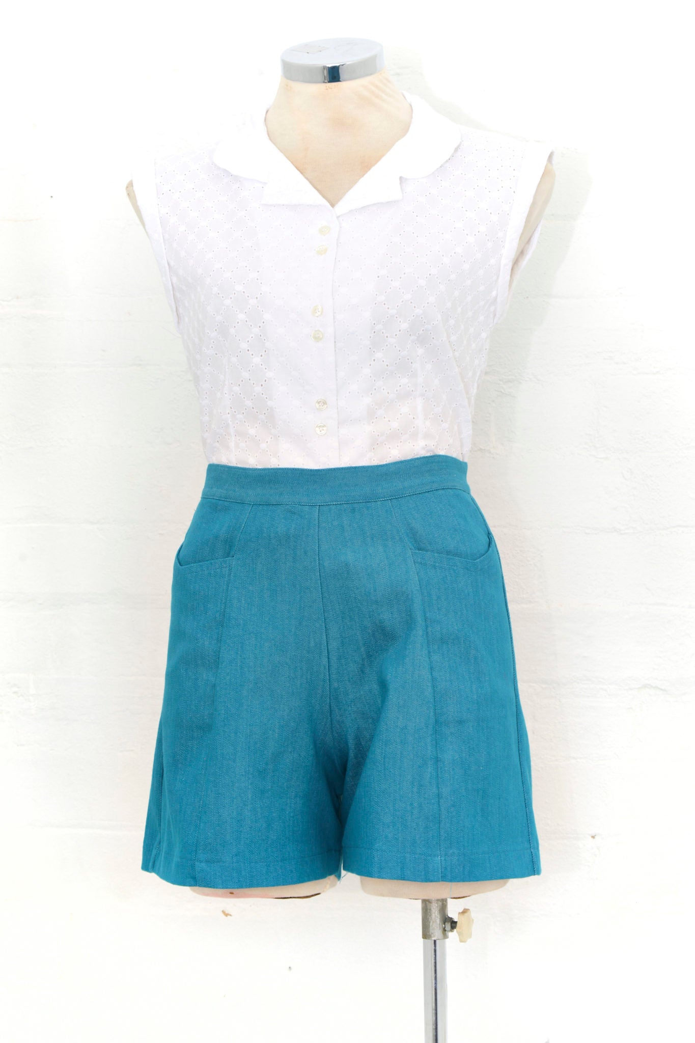 Pocket Shorts  Turquoise Denim