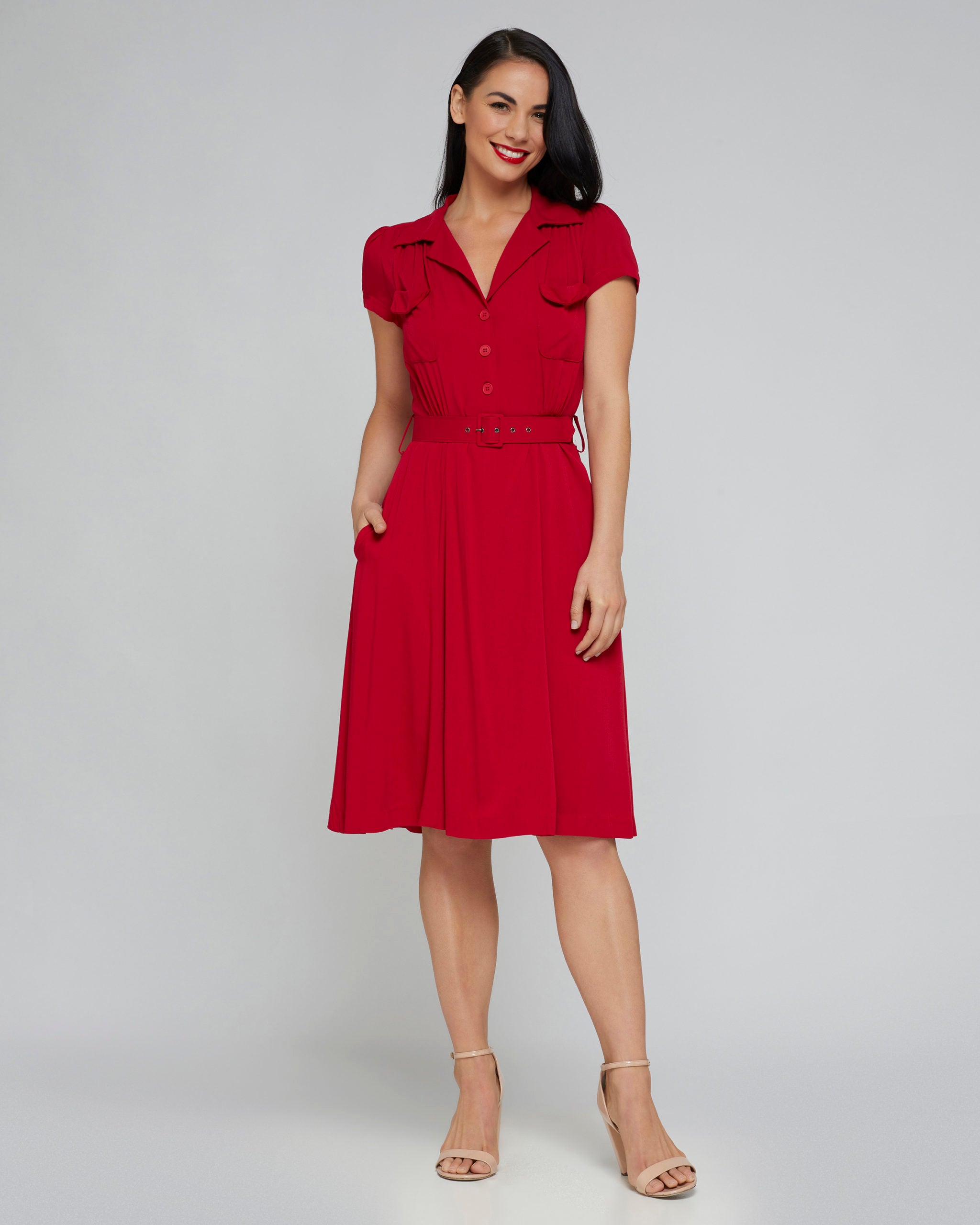 Evita Red Rayon Retrospec'd Clothing