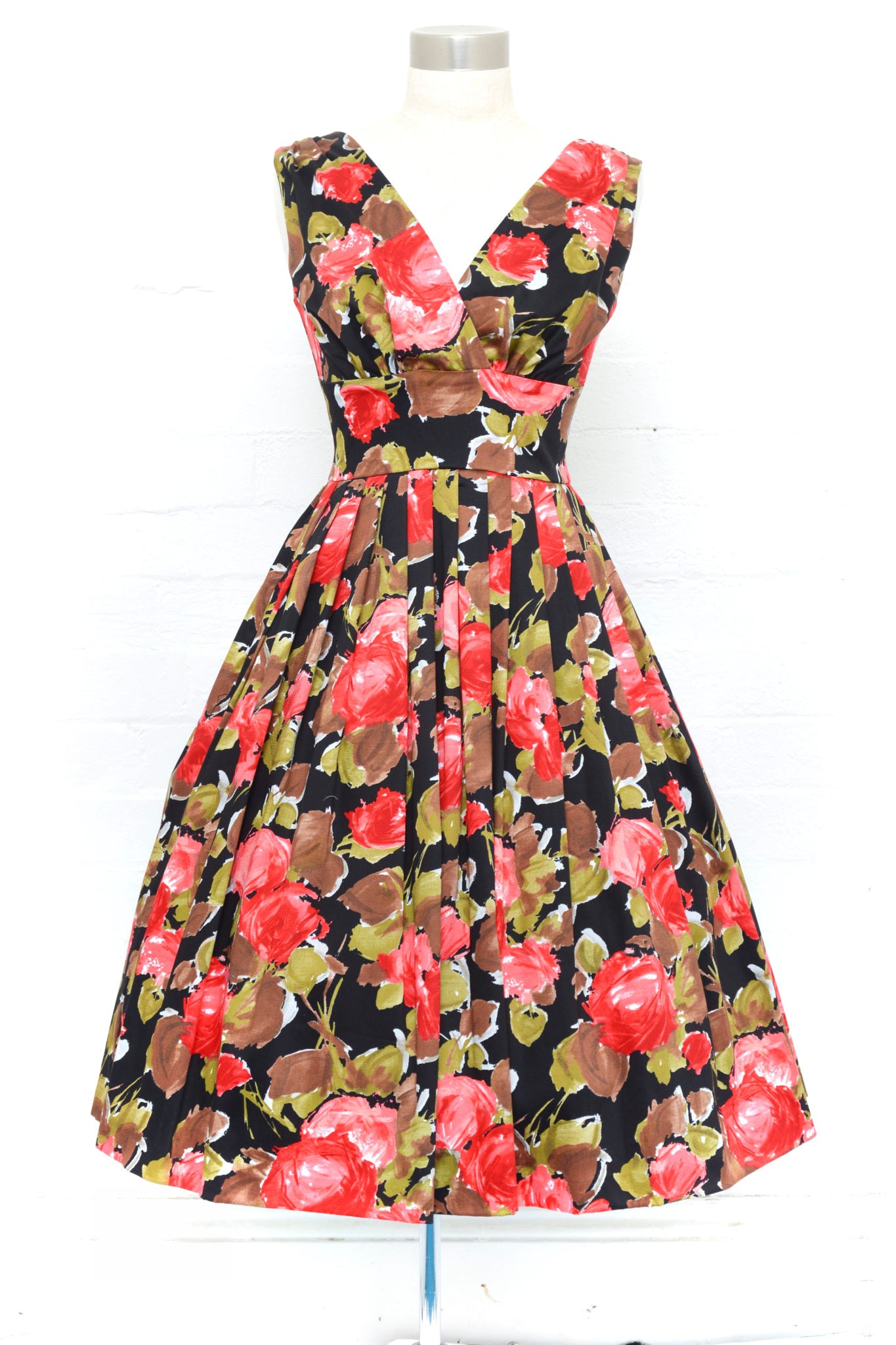 Vivian Garden Party Black vintage style Dress Vintage Dress Vivian Garden Party Black vintage style Dress Vintage Dress